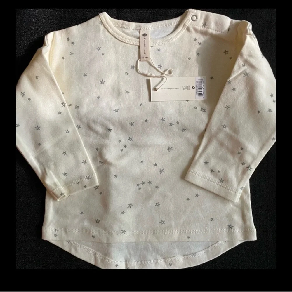 Last Call! Quincy Mae 2pc Organic Cotton Set, Hi-Low Top & Drawstring Pants - Picture 2 of 12